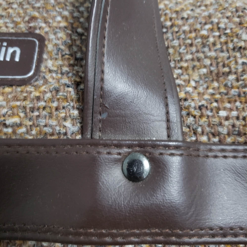 PIERRE CARDIN Brown Tweed Duffle Travel Bag - Picture 12 of 15